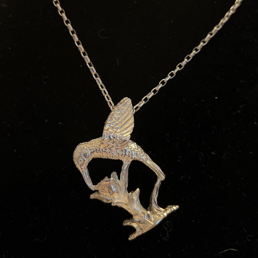 Sterling silver hummingbird pendant