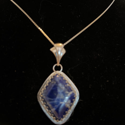 diamond shape Lapis Lazuli pendant