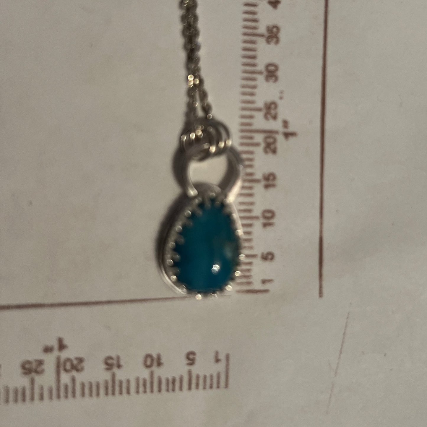 Teardrop Blue Opal pendant