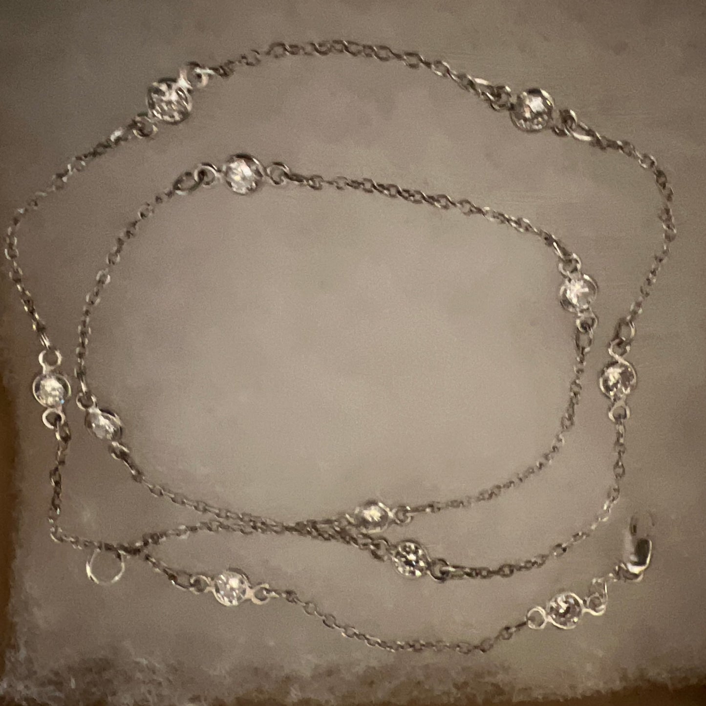 18"" CZ sterling silver chain
