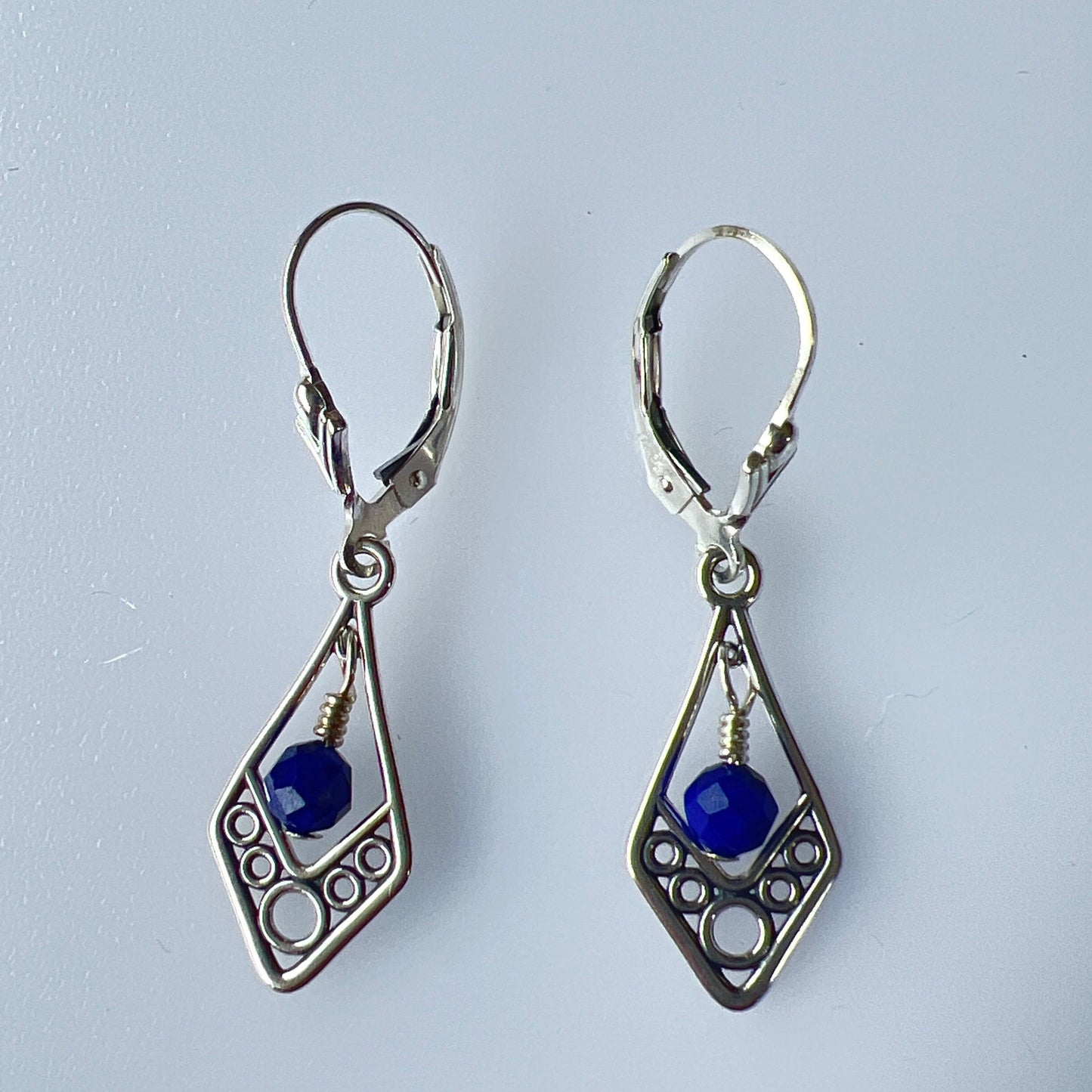 sterrling Silver Filigree with Lapis dangled 