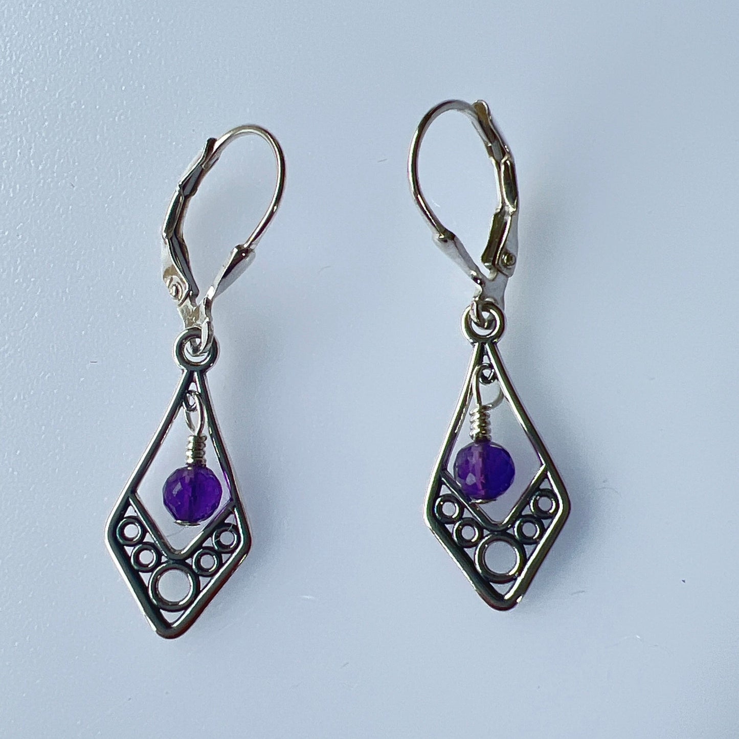 Sterrling Silver Filigree with amethyst dangled 