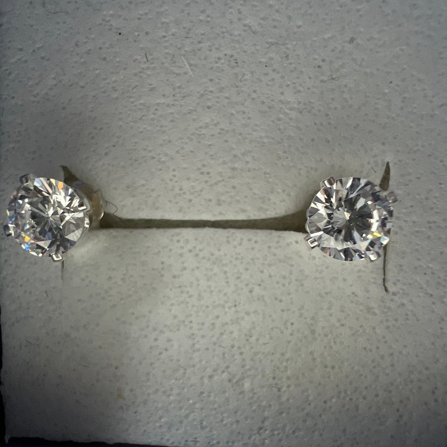 5mm CZ on sterling silver stud earrings