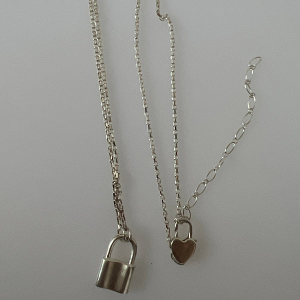 Sterling silver lock pendant