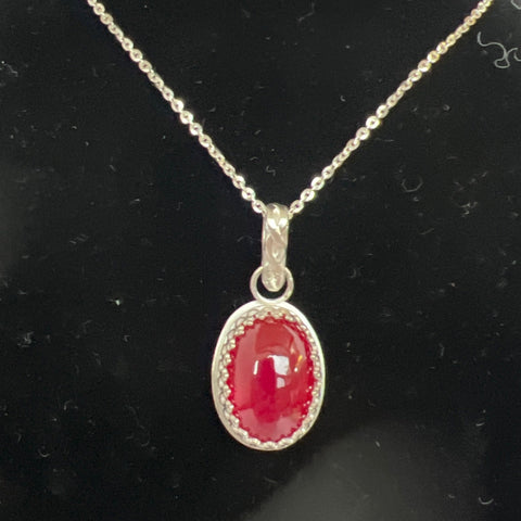 Pink Chalcedony sterling silver pendant