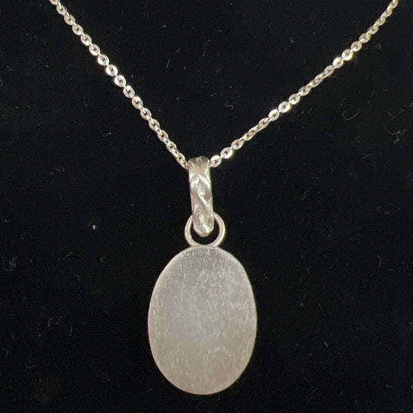 natural pink chalcedony sterling silver pendant