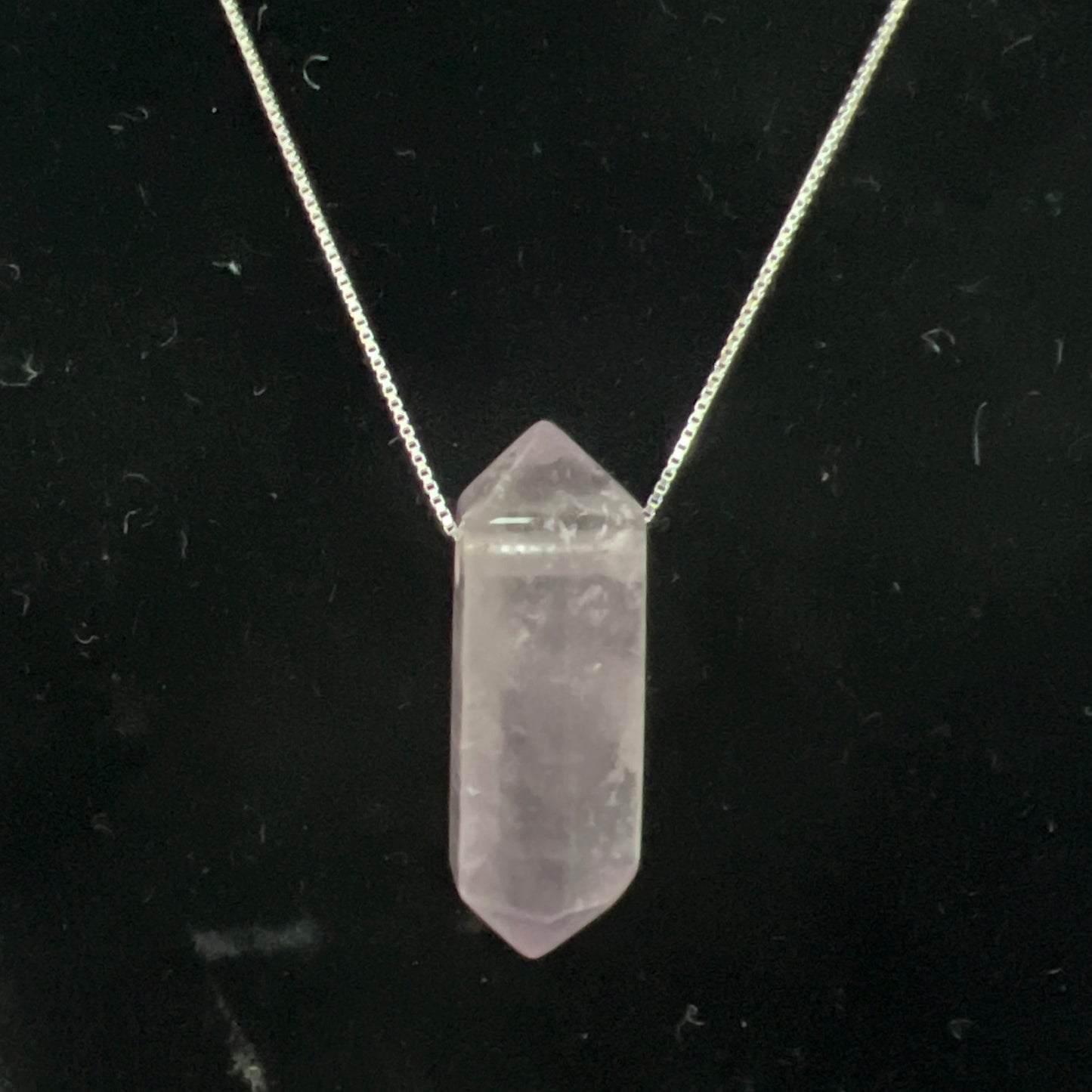 simple natural stone on adjustable sterling silver chain