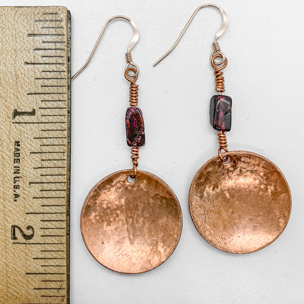 Copper Garnet Earrings
