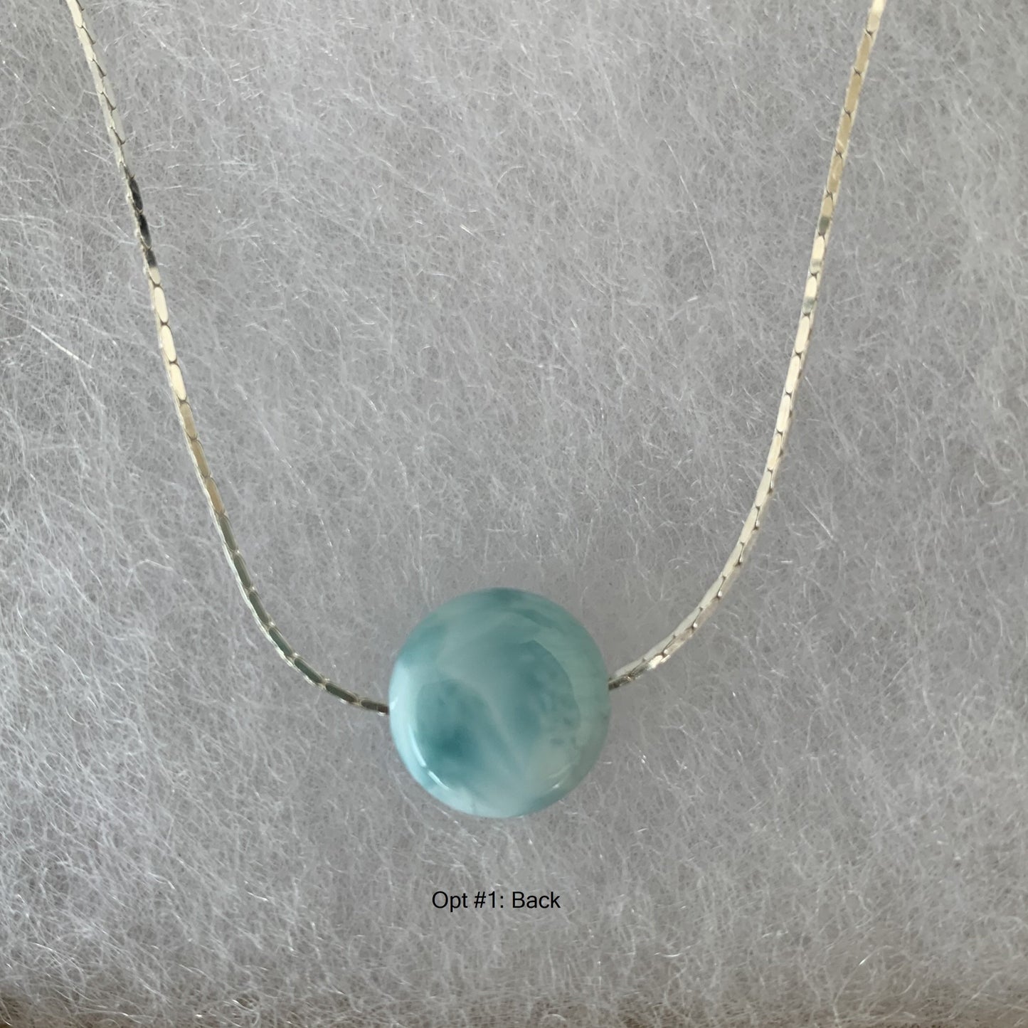 Larimar pendant on sterling silver chain