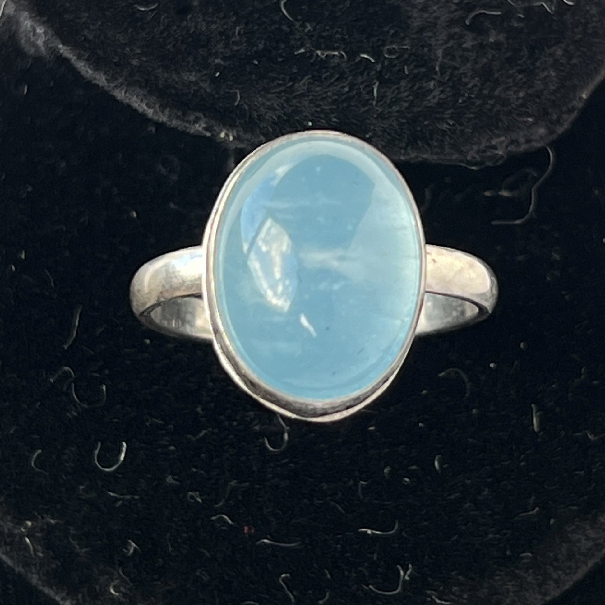 Aquamarine sterling silver ring size 7.25