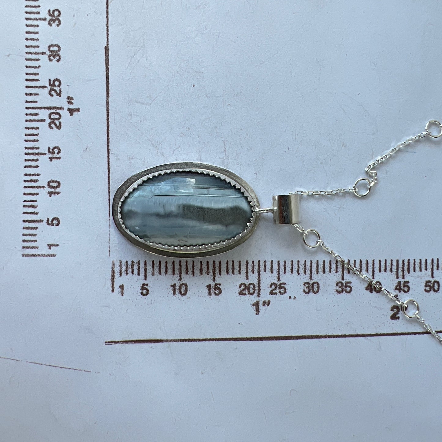 Oval Blue Opal pendant