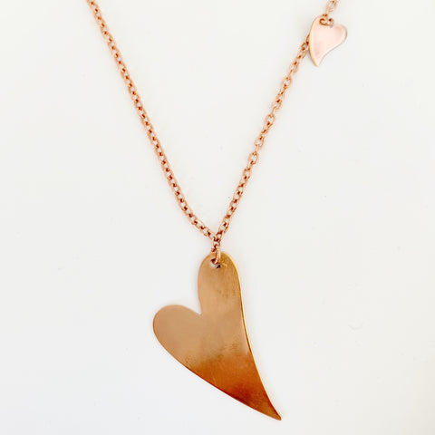 Hearts copper necklace