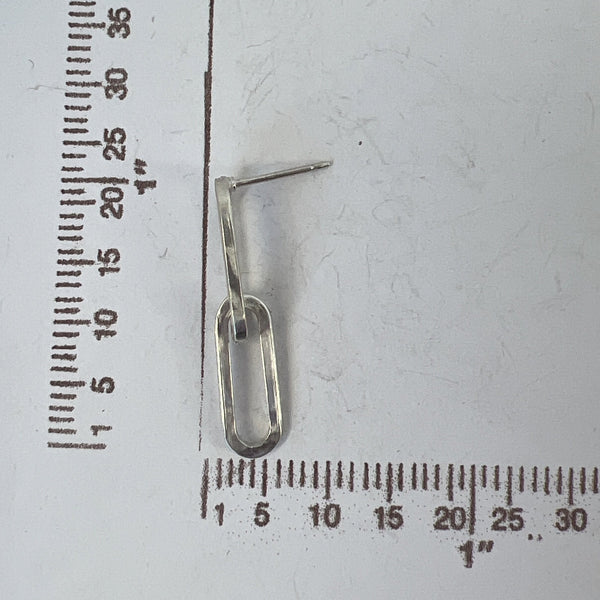 Paper clips sterling silver Earrings