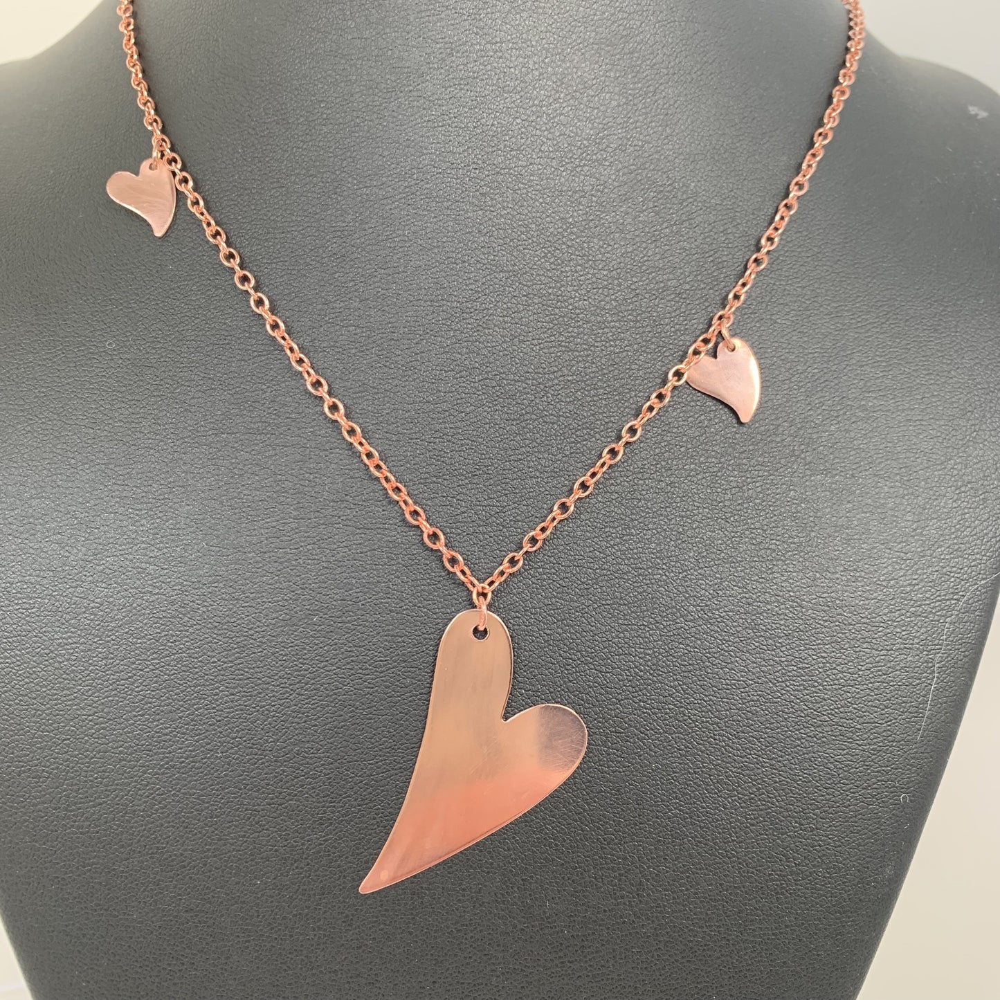 Hearts copper necklace