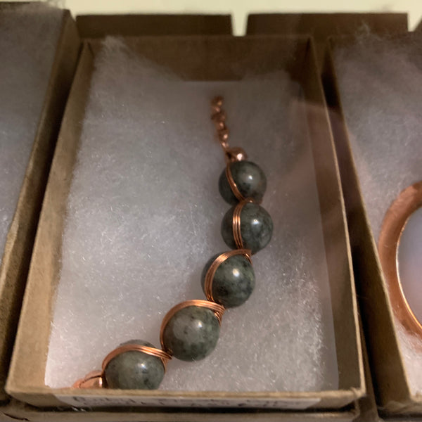Amethyst/Rose Quartz/Garnet copper bracelet