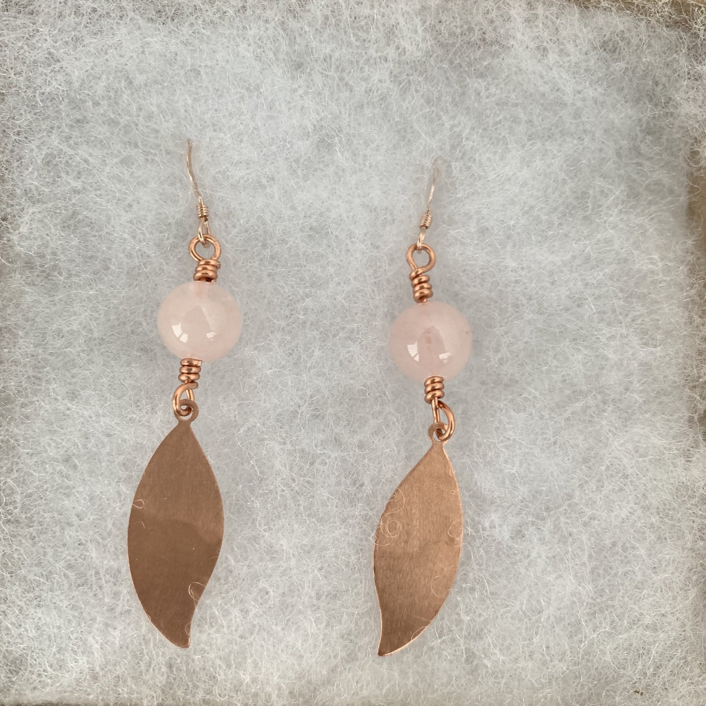Falling leaves dangle copper earrings