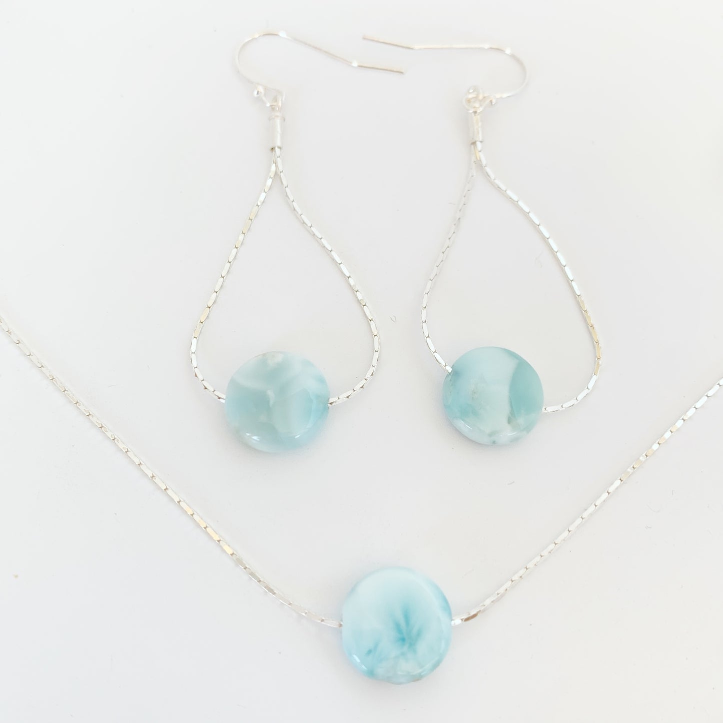 Bahamas Blue pendant and earrings set